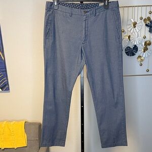Men's Thomas Dean Blue Contour  Tailored Fit Chino Pants Pants size 34x30